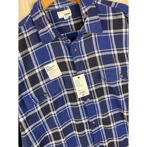 Sonoma Supersoft Flannel Long Sleeve Button Up Shirt Mens Sz 3XL Tall Blue Plaid
